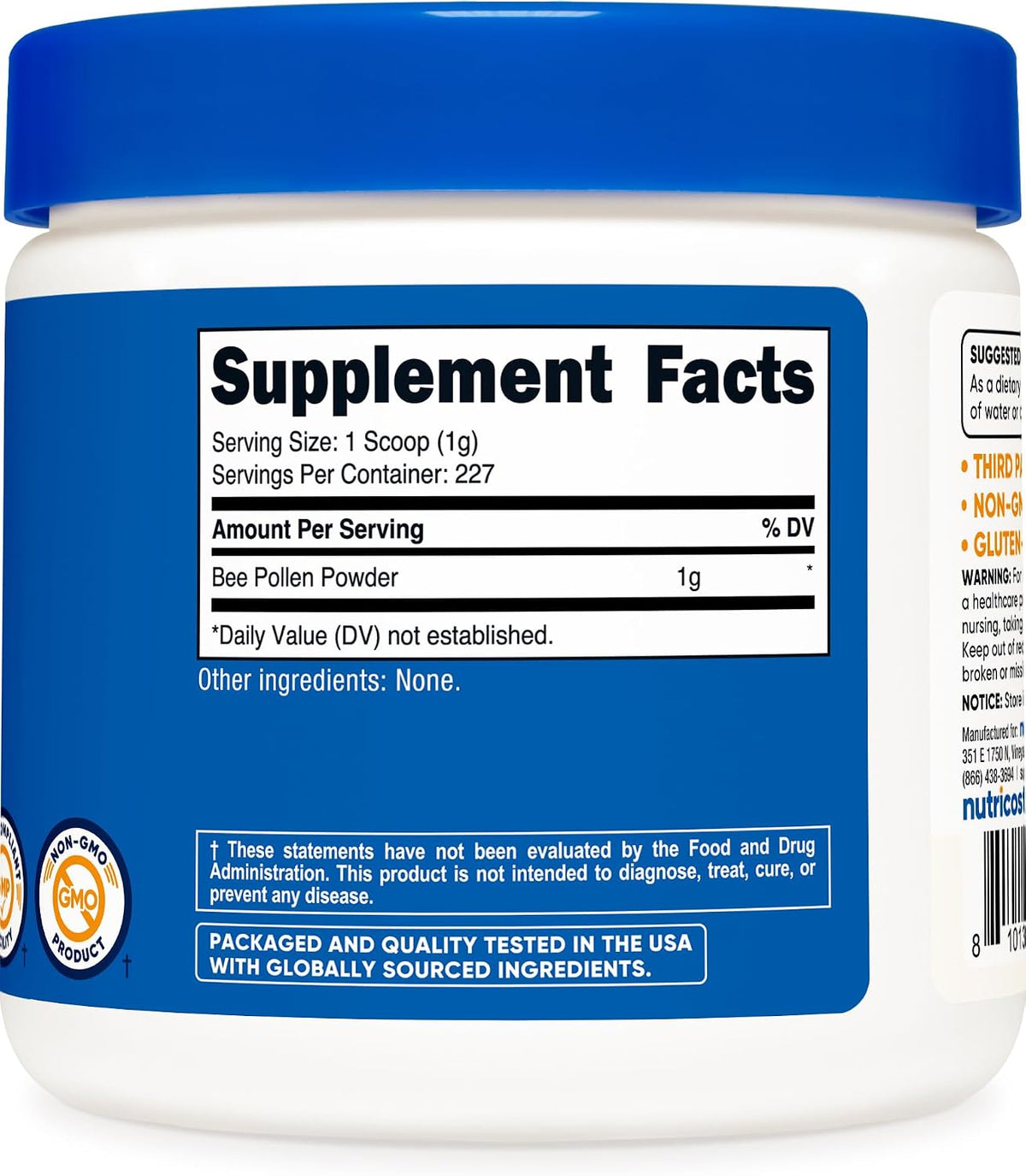 Nutricost Bee Pollen Powder (227 g, Unflavoured) - Gluten-free, Non-GMO - görsel 5