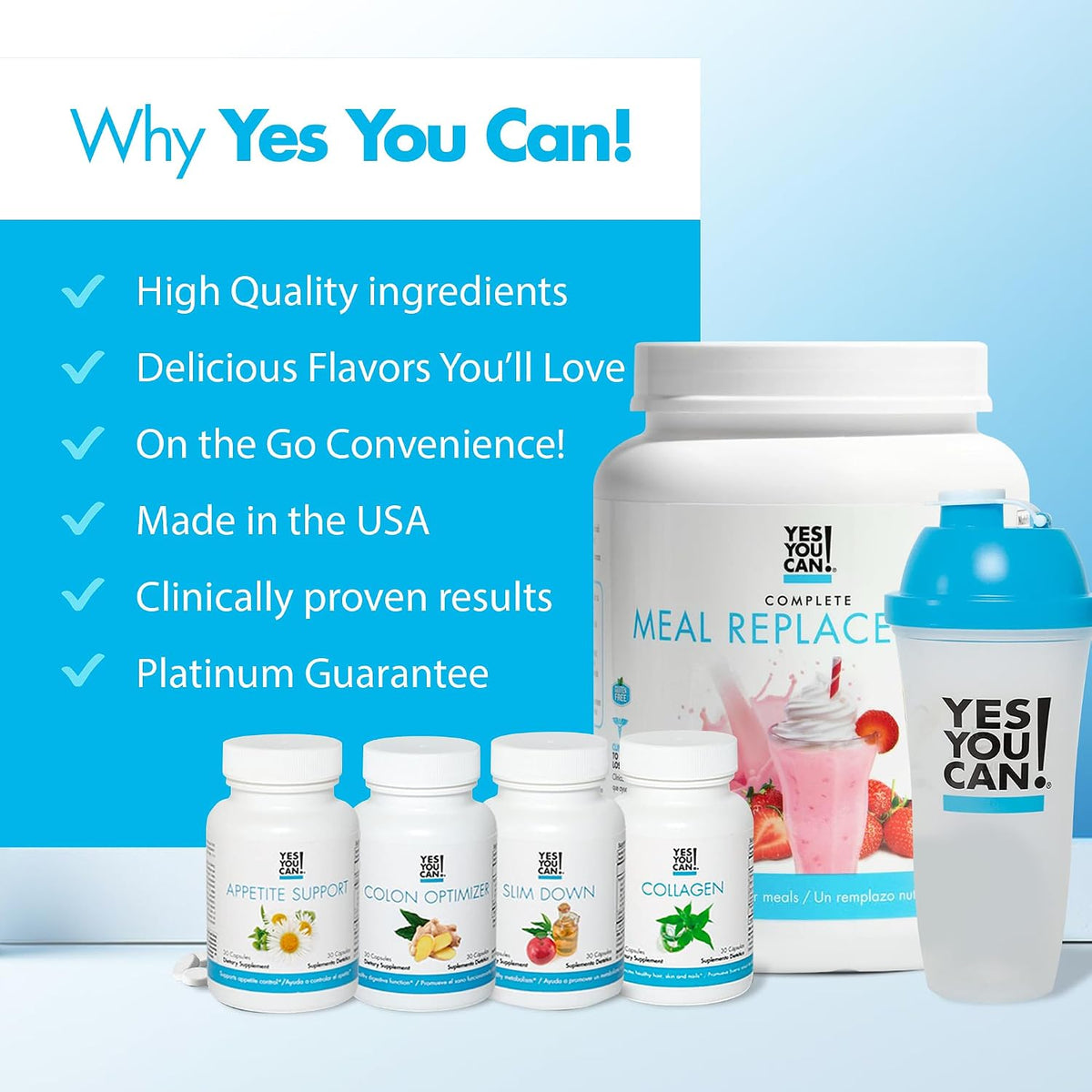 Yes You Can! Transformation Kit – Complete Meal Replacement and Supplement Kit (Strawberry) - görsel 3