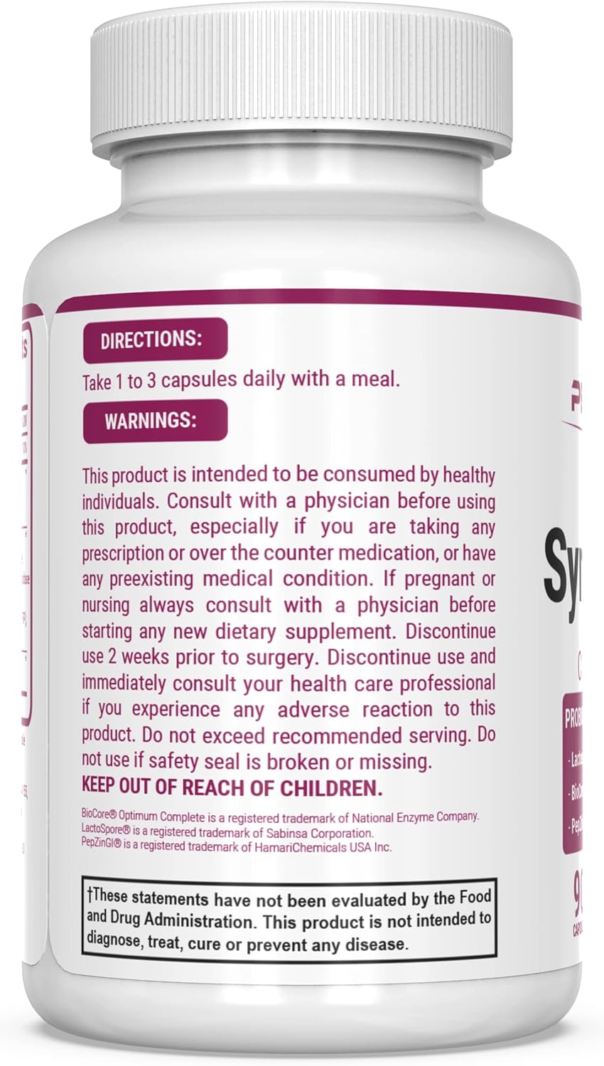 Symbiont-GI Gut Health Capsules with Zinc Carnosine PepZin GI, Shelf-Stable Probiotic, Digestive Enzymes, Slippery Elm Bark, 90 Capsules - görsel 8