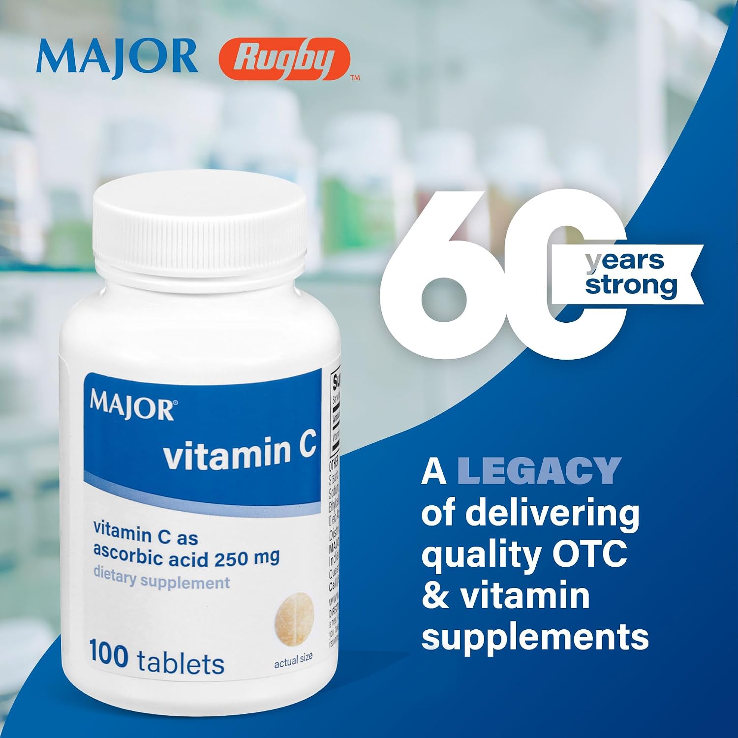 MAJOR Vitamin C 250 mg - Food Supplement - 100 Tablets (1 Pack) - görsel 2