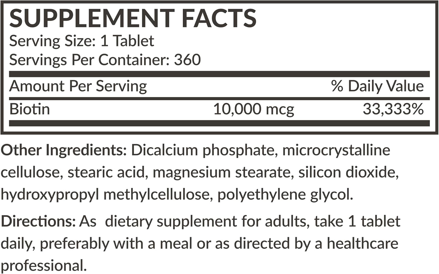 Futurebiotics Biotin 10,000 mcg High Potency Tablets, 360 Tablets - görsel 8