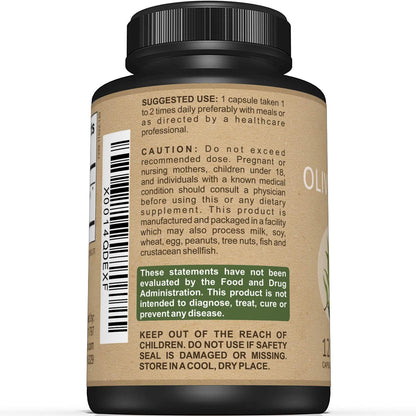 Premium Olive Leaf Extract Capsules – 20% Oleuropein – Immune & Cardiovascular Support – 750 mg – 120 Capsules