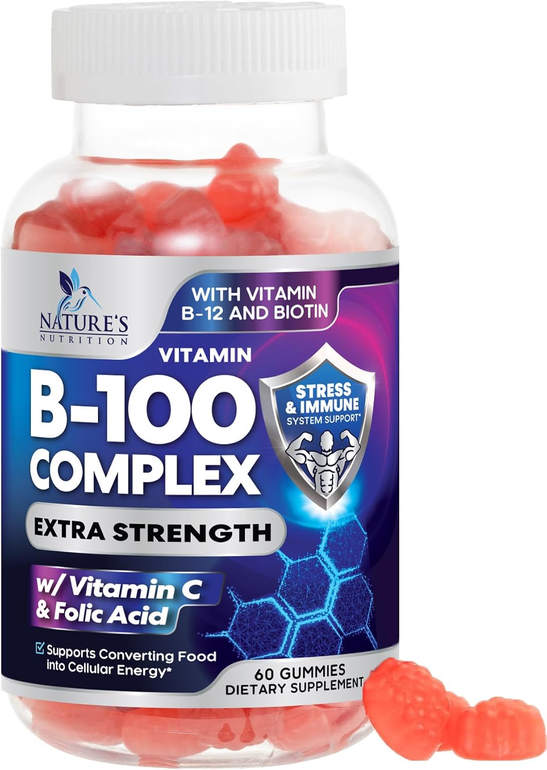 Vitamin B Complex Gummies - Extra Strength with Vitamin C for Energy & Immune Support, 120 Gummies - görsel 10
