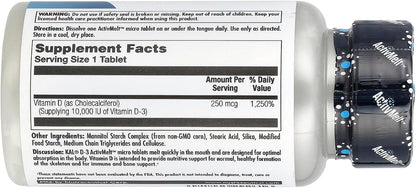 KAL Ultra D-3 10000 IU Tablets – Vitamin D3 Supplement, 90 Count