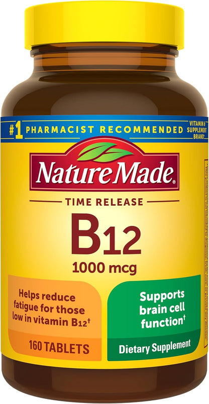 Nature Made Vitamin B12 1000 mcg Timed Release Tablets, 160 Tablets