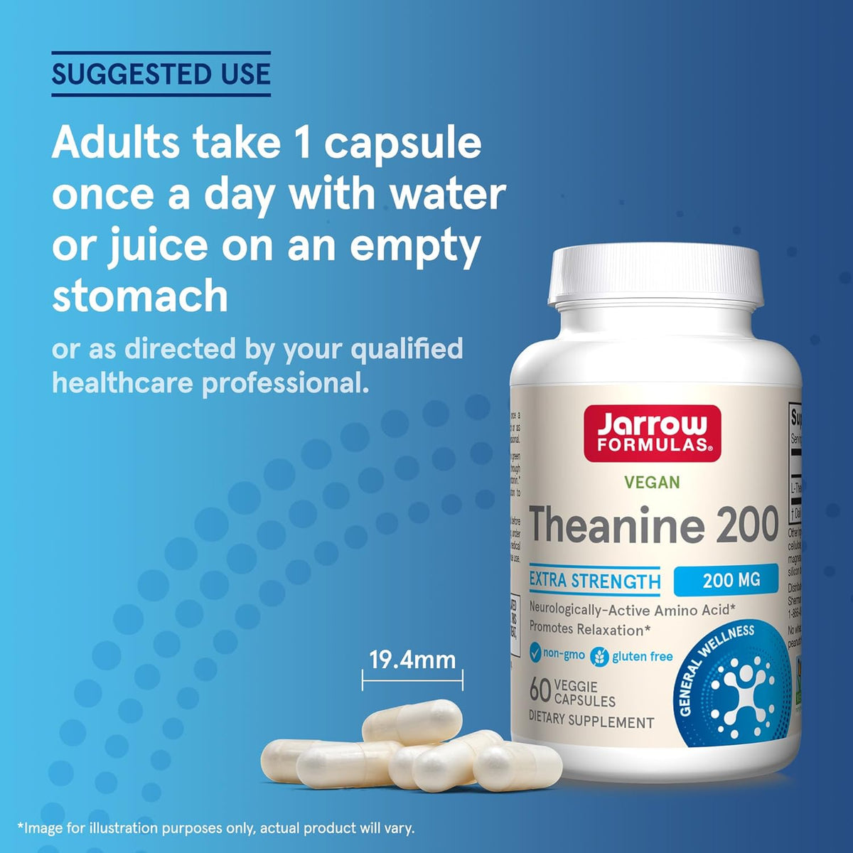 Jarrow Formulae Extra Strength L Theanine 200mg - 60 Vegetable Capsules - görsel 6