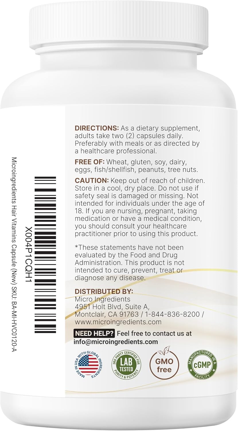 Micro Ingredients Hair Vitamins Complex, 120 Capsules - görsel 9