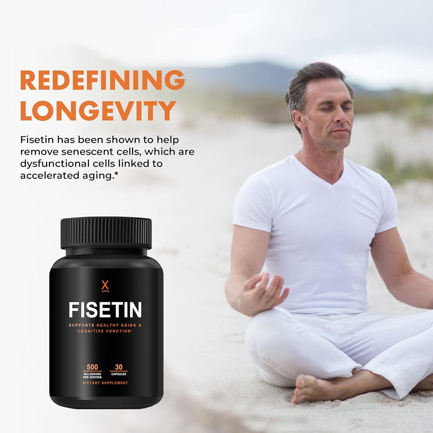 HUMANX Fisetin 500mg – 98% Pure Fisetin Supplement - görsel 3