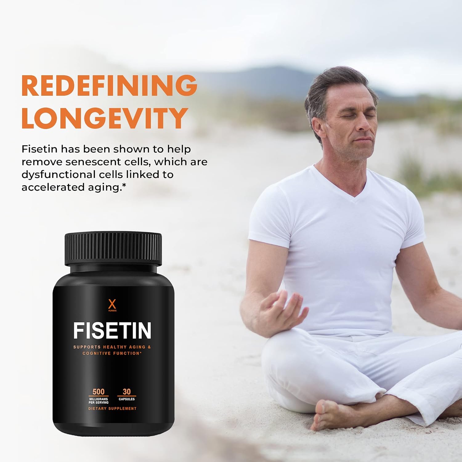 HUMANX Fisetin 500mg – 98% Pure Fisetin Supplement - görsel 3