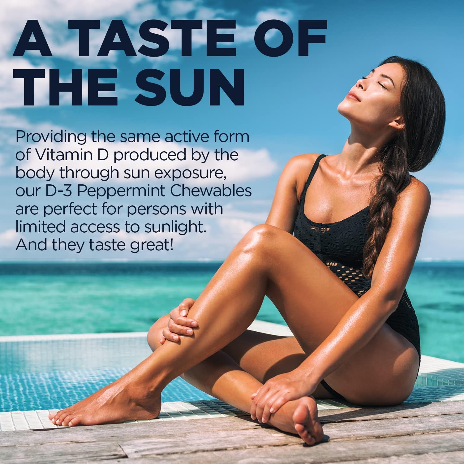 KAL Vitamin D3 Chewable, 5000 IU (125 mcg), Natural Peppermint Flavour, 60 Tablets - görsel 6
