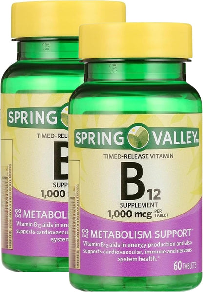 Vitamin B12 1000 mcg Timed-Release – 60 Tablets per Bottle (Pack of 3)