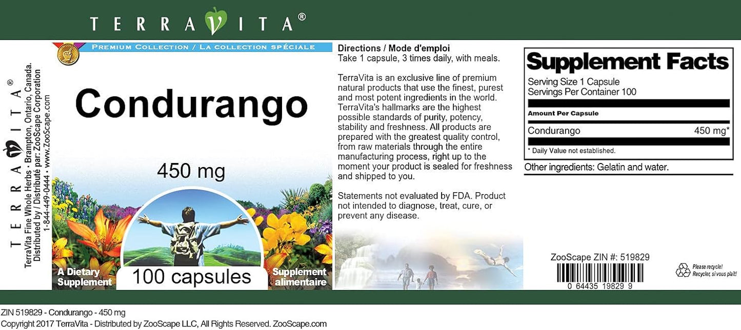 TerraVita Condurango 450 mg, 100 Capsules - görsel 3