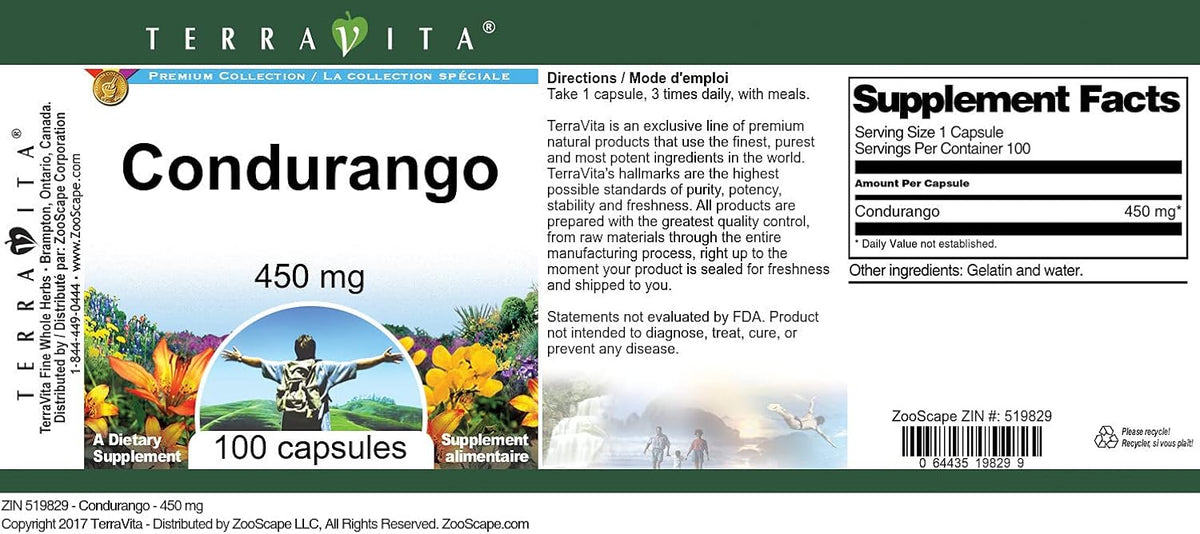 TerraVita Condurango 450 mg, 100 Capsules - görsel 3