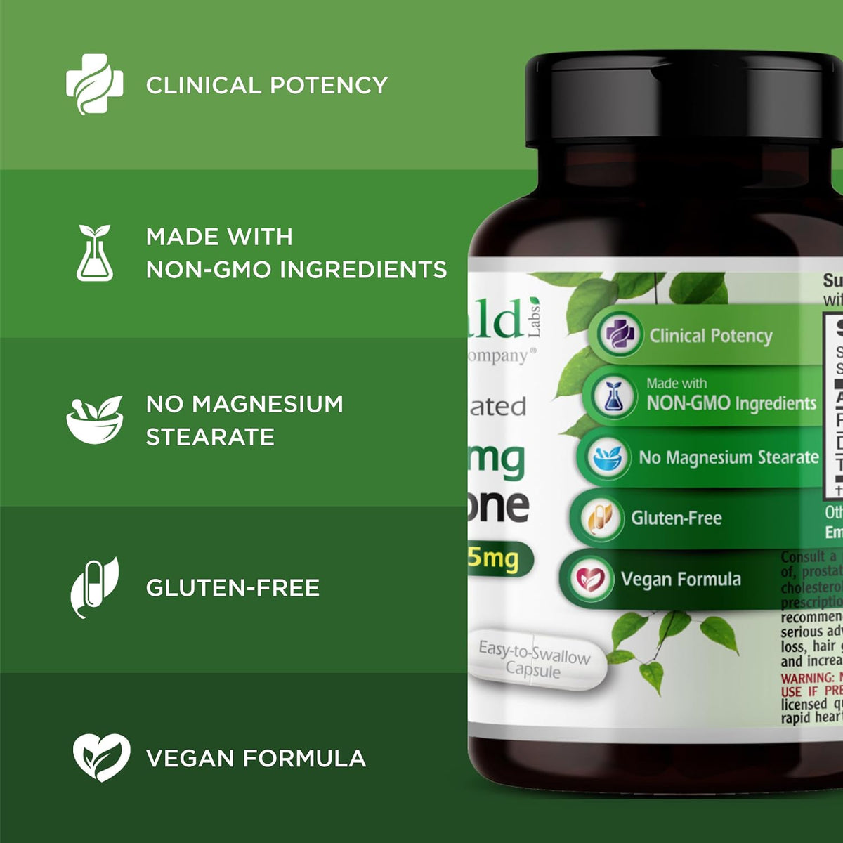 EMERALD LABS Pregnenolone 50mg with DHEA 25mg – Premium Wellness Supplement to Support Brain Health, Immune Response and Hormone Balance – Gluten-Free – 60 Vegetable Capsules (30-Day Supply) - görsel 4