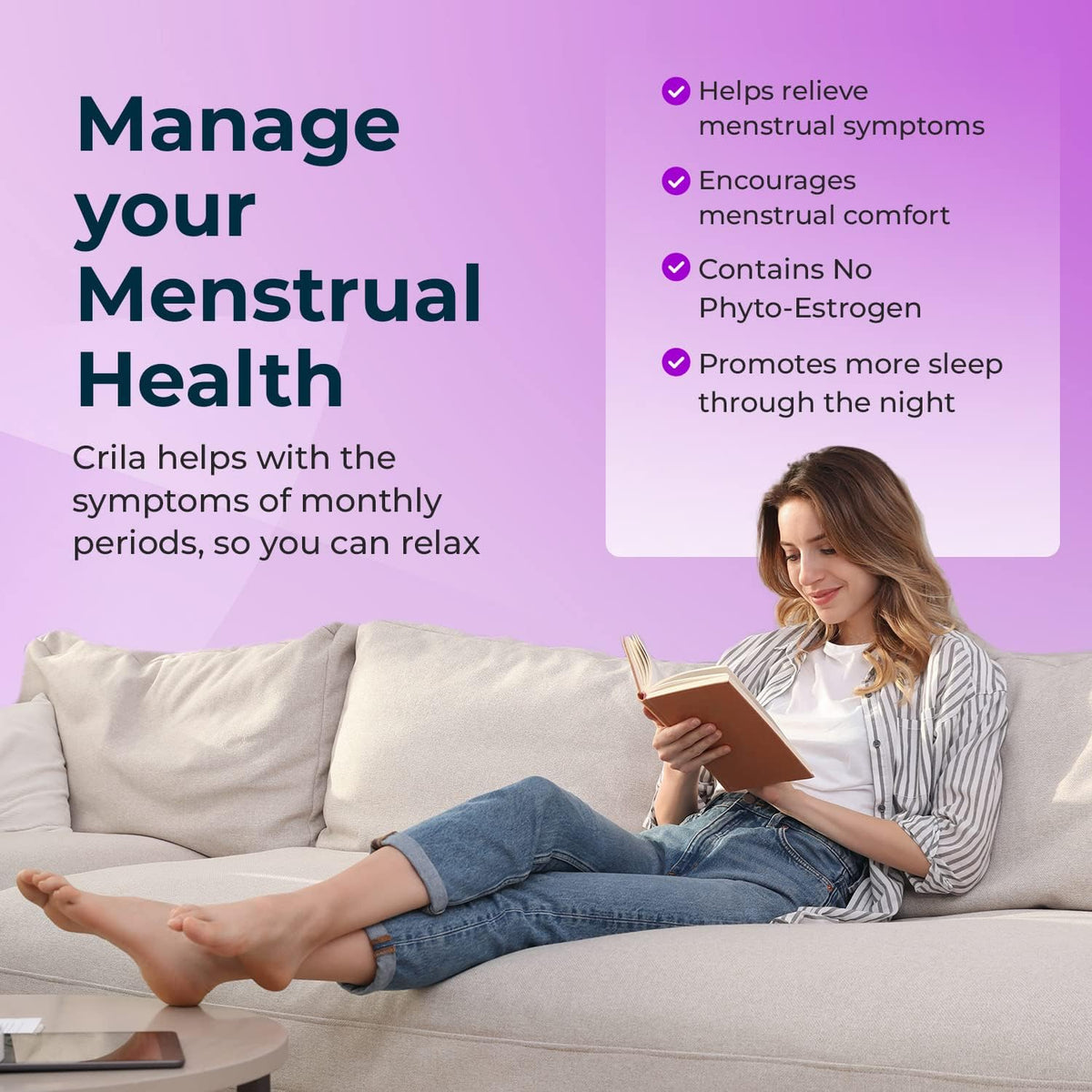 CRILA Oestrogen Free Ovarian Support and Uterine Health Supplement for Women's Hormonal Balance - görsel 4