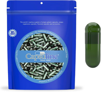 Capsuline Size 0 Clear Vegetarian Empty Capsules – 5,000 Count Separated into Bags