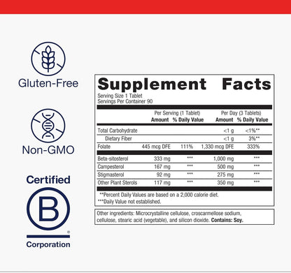 Metagenics Meta-Sitosterol 2.0 - Plant Sterol Complex with Beta-Sitosterol and Folate - 90 Tablets