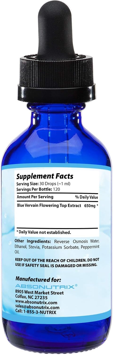Absonutrix Blue Vervain Flowering Top Extract - 118 ml (118 Servings) - Liquid Supplement - görsel 3