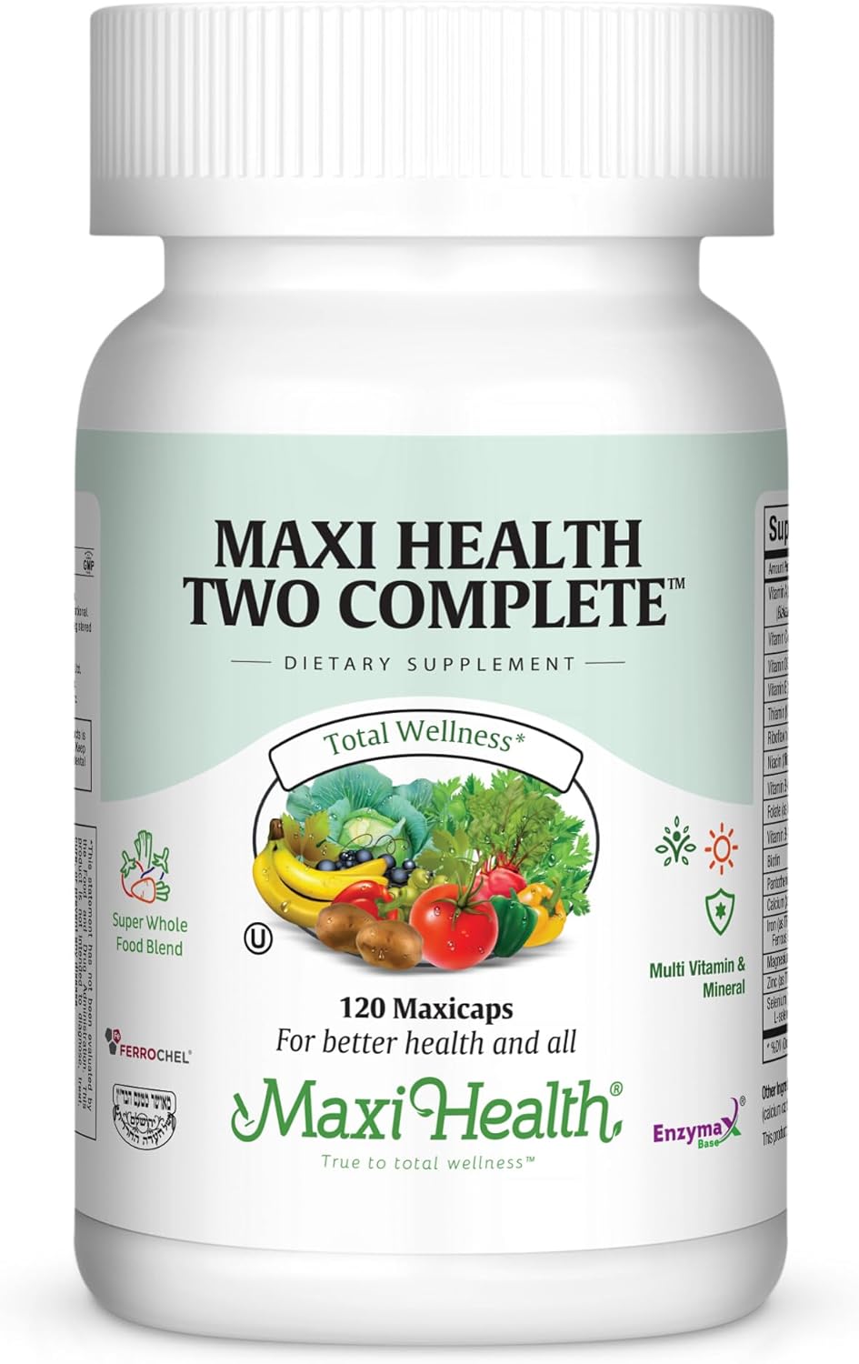 Maxi Health Multivitamin for Men and Women – Complete Daily Vitamins with Pomegranate and Green Tea – Kosher and Vegan – 180 Capsules - görsel 10