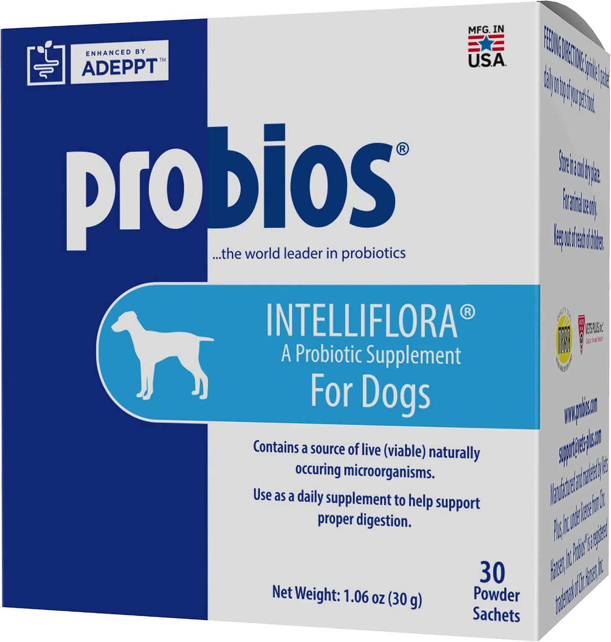 Probios Intelliflora Daily Probiotic Powder for Dogs – 200 Million CFU, Prebiotics, Chicken Liver, 30 Sachets - görsel 1