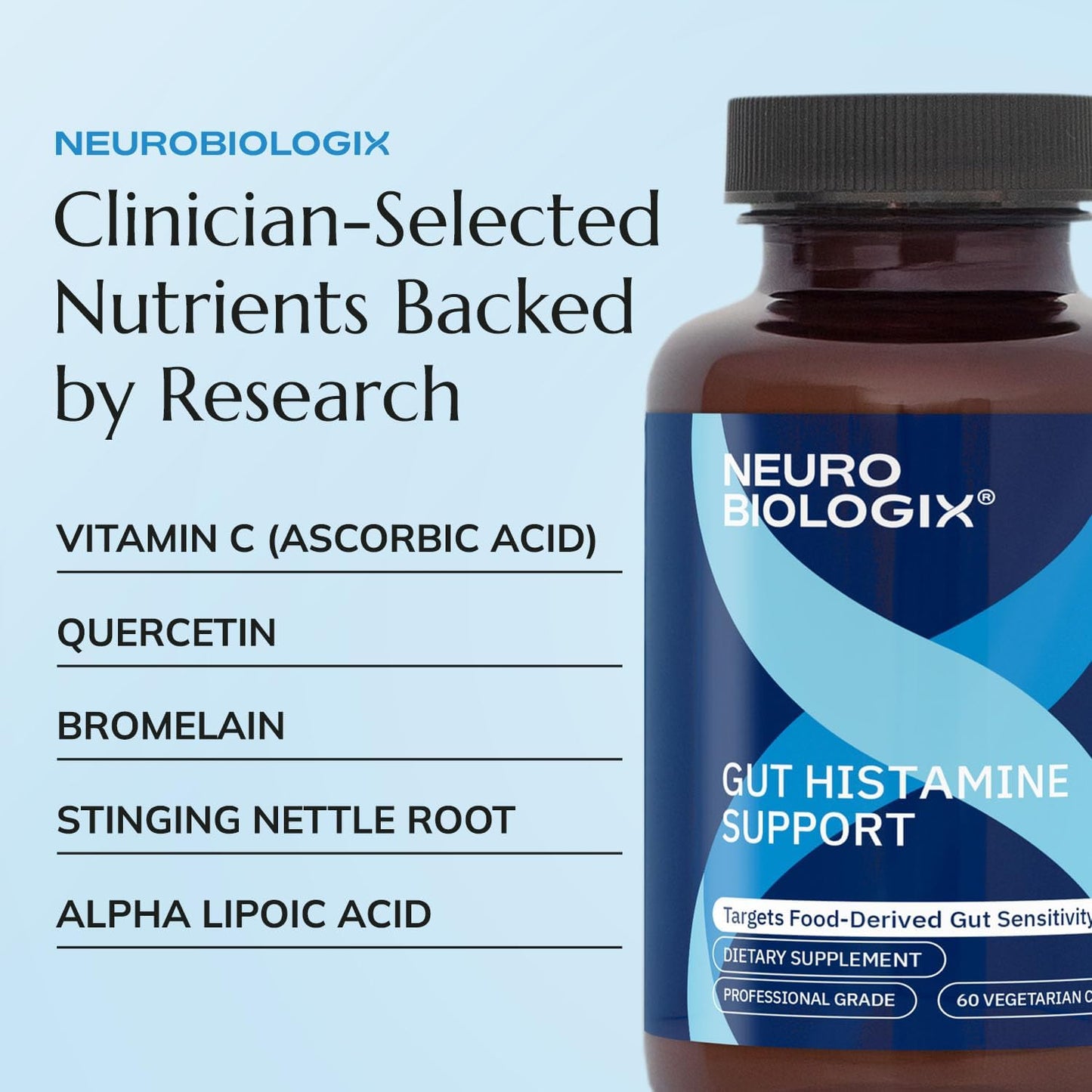 Neurobiologix Gut Histamine Support – Digestive & Immune Support with Vitamin C, NAC, Bromelain & Quercetin (60 Vegetarian Capsules) - görsel 4