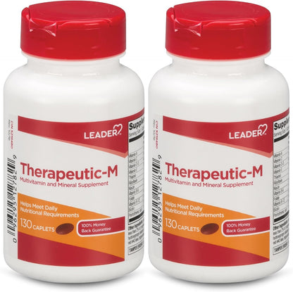 Leader Therapeutic-M Multi-Mineral Caplets – Comprehensive Daily Nutritional Support, 130 Caplets