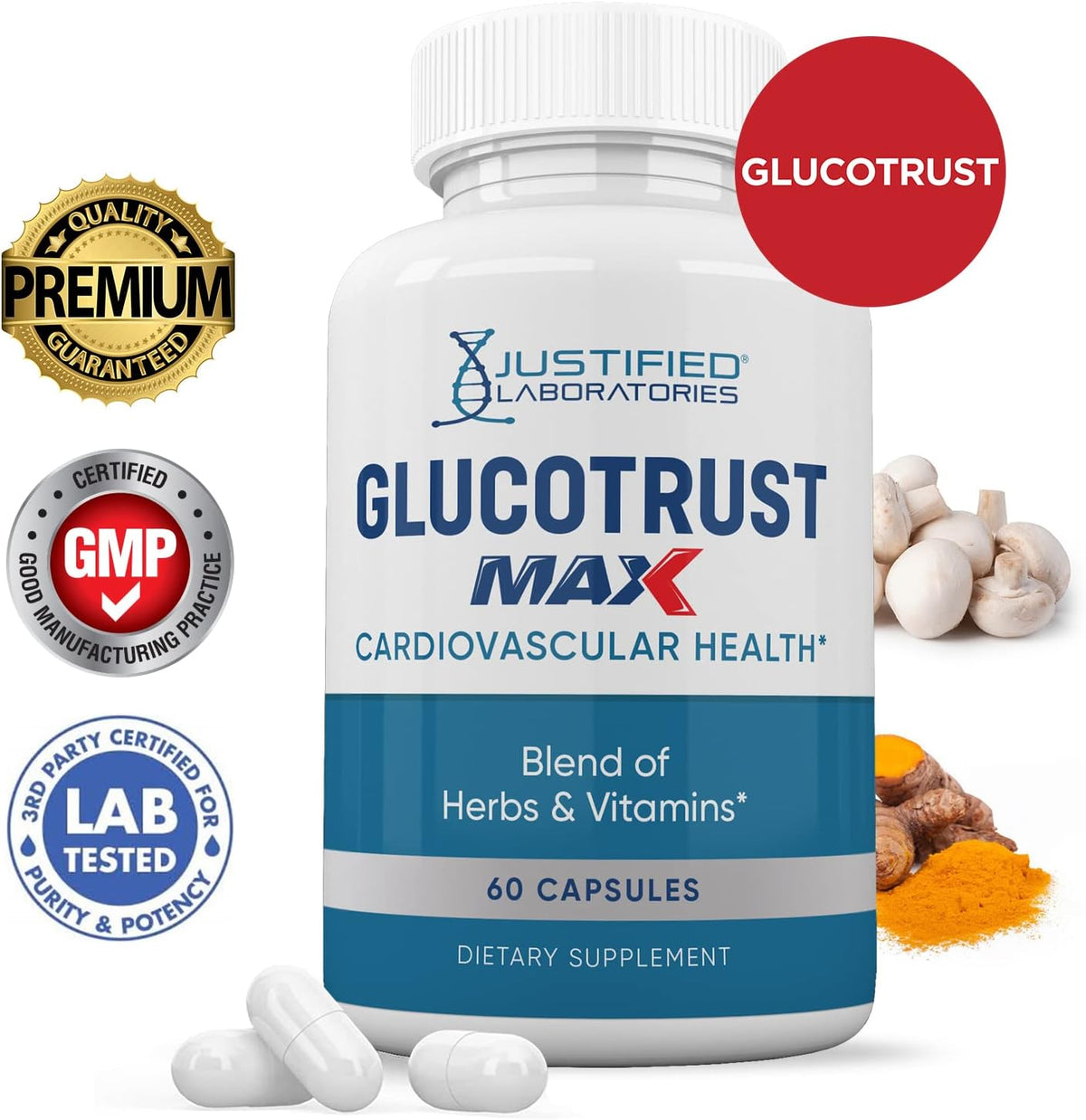 Justified Laboratories Glucotrust Max 1295mg Formula Supplement Capsules - 120 Capsules (2 Pack) - görsel 2