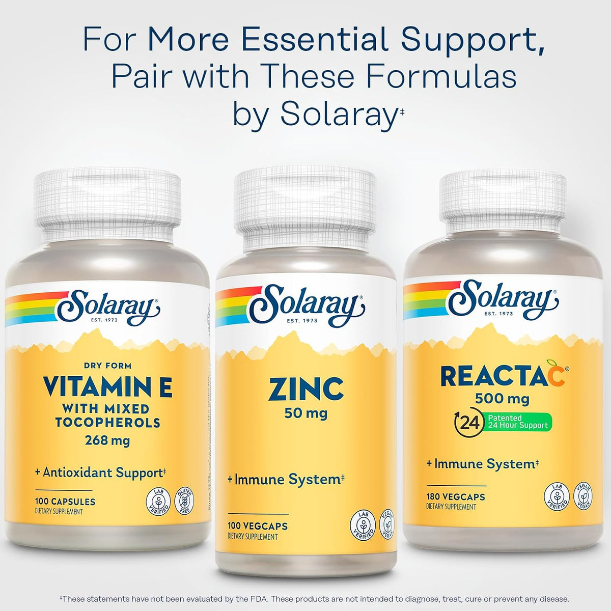 SOLARAY Vitamin E 400 IU (268 mg) - Dry Form with Mixed Tocopherols, Natural Source, 100 Capsules - görsel 6