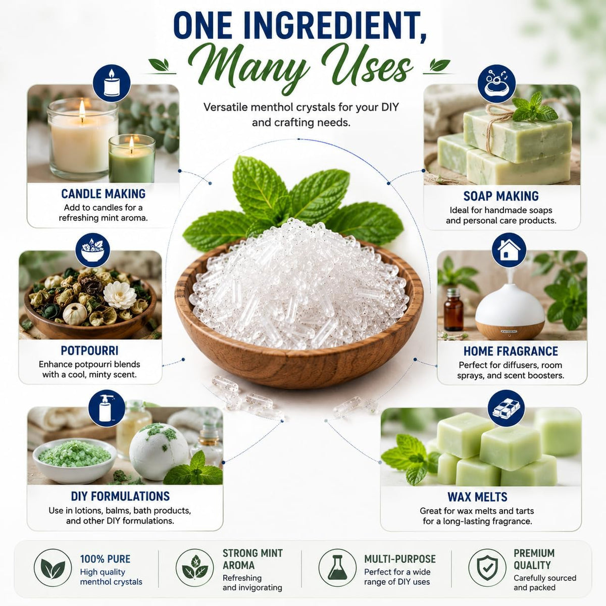 GreenHealth Premium Menthol Crystals – 453 g – 100% Pure Natural - görsel 4
