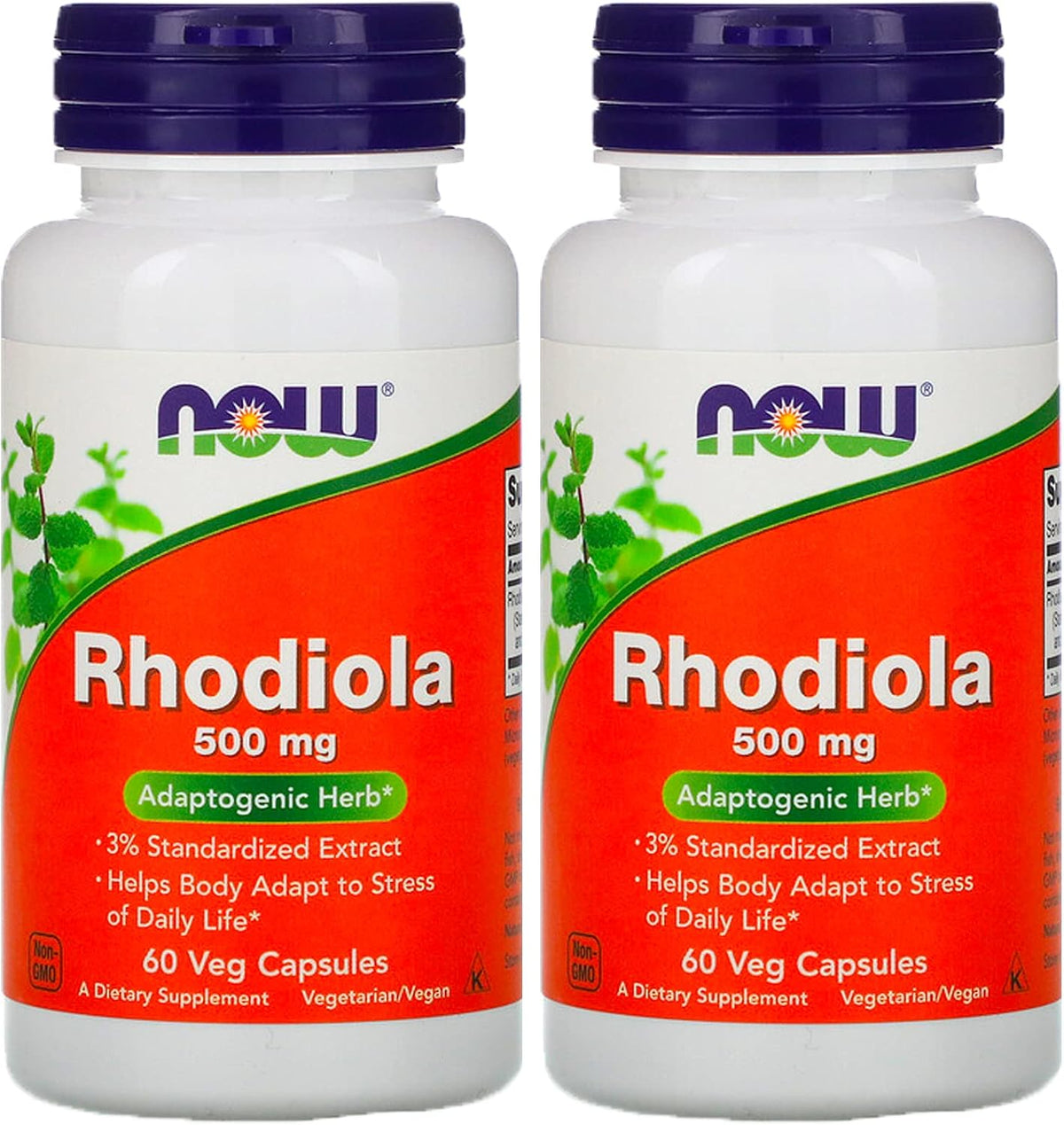 NOW Foods Rhodiola 500 mg Veg Capsules - 60 Count (2-Pack) - görsel 1