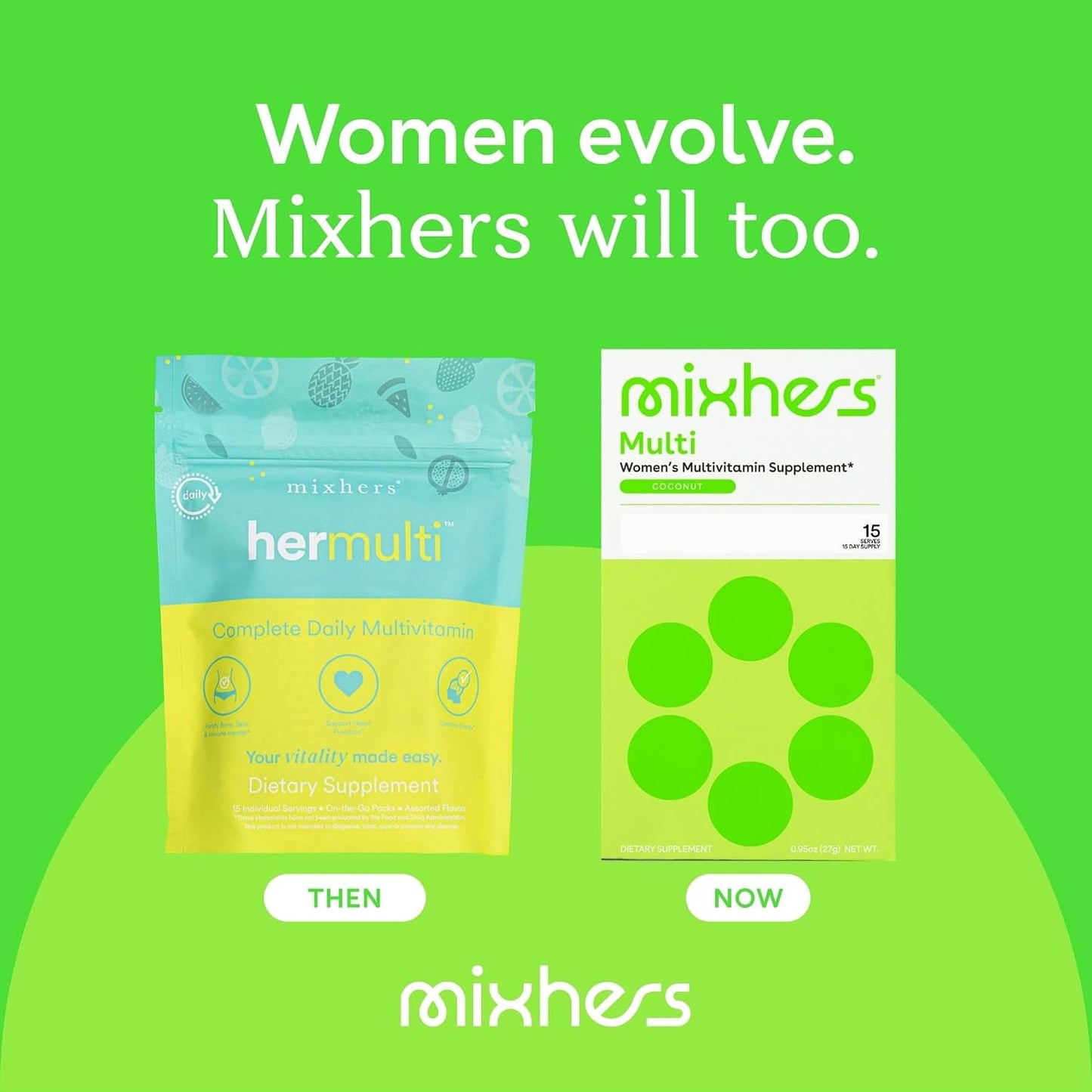 MIXHERS Multi - Women's Multivitamin Drink Mix - Coconut - 15 Packets - görsel 6