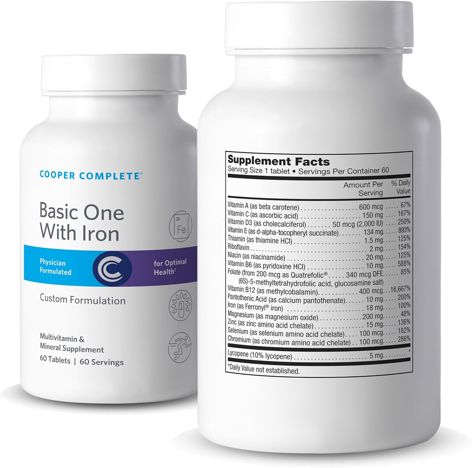 Cooper Complete Basic One Multivitamin with Iron - 60 Tablets (Pack of 2) - görsel 2