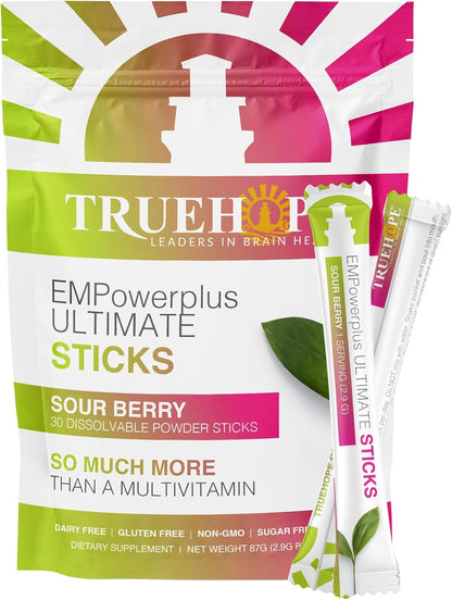 Truehope Multivitamin Nootropic Pouches with Inositol - Once-Per-Day EMPowerplus Ultimate Sticks - 30 Sachets (Tropical)