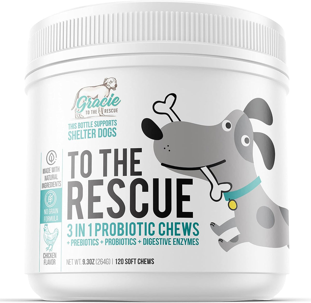 Gracie To The Rescue Probiotic Chews for Dogs - 120 Soft Chews - görsel 1