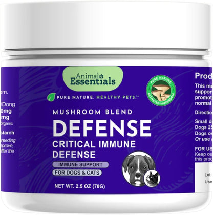 MUSHROOM DEFENCE Supplement for Dogs & Cats - Critical Immune Defence, Reishi, Maitake, Cordyceps, Mushroom Powder Extract - 70 g (Pack of 1)