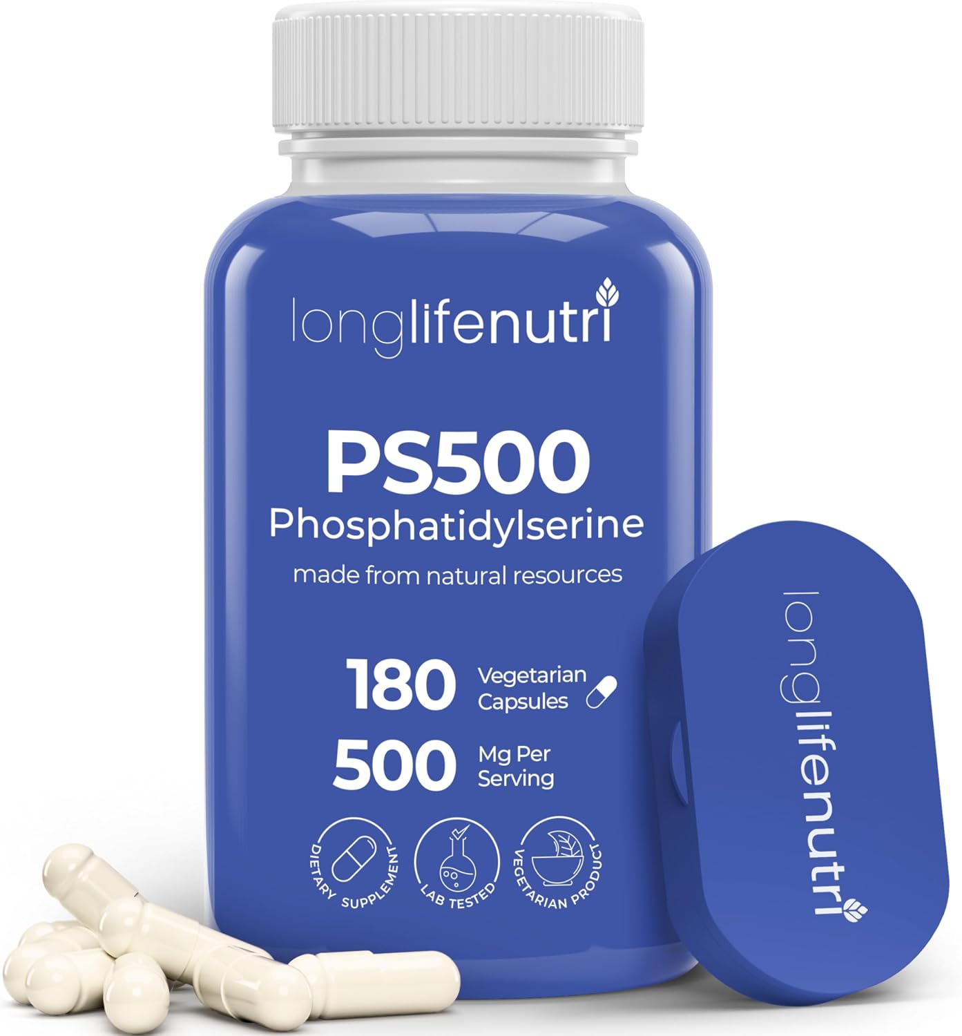 Phosphatidylserine Pure 500mg – 180 Vegetarian Capsules, 3-Month Supply - görsel 1