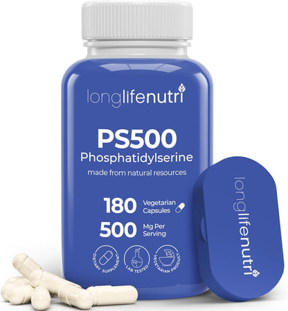 Phosphatidylserine Pure 500mg – 180 Vegetarian Capsules, 3-Month Supply