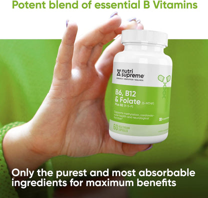 Nutri Supreme Folate with B6 and B12, 60 Wafers