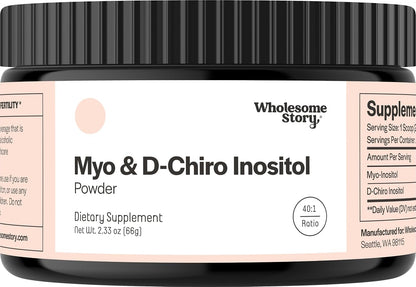 Wholesome Story Myo-Inositol & D-Chiro Inositol Supplement for Women – 40:1 Ratio, 30 Servings