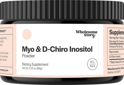 Wholesome Story Myo-Inositol & D-Chiro Inositol Powder - 40:1 Ratio, 90 Servings