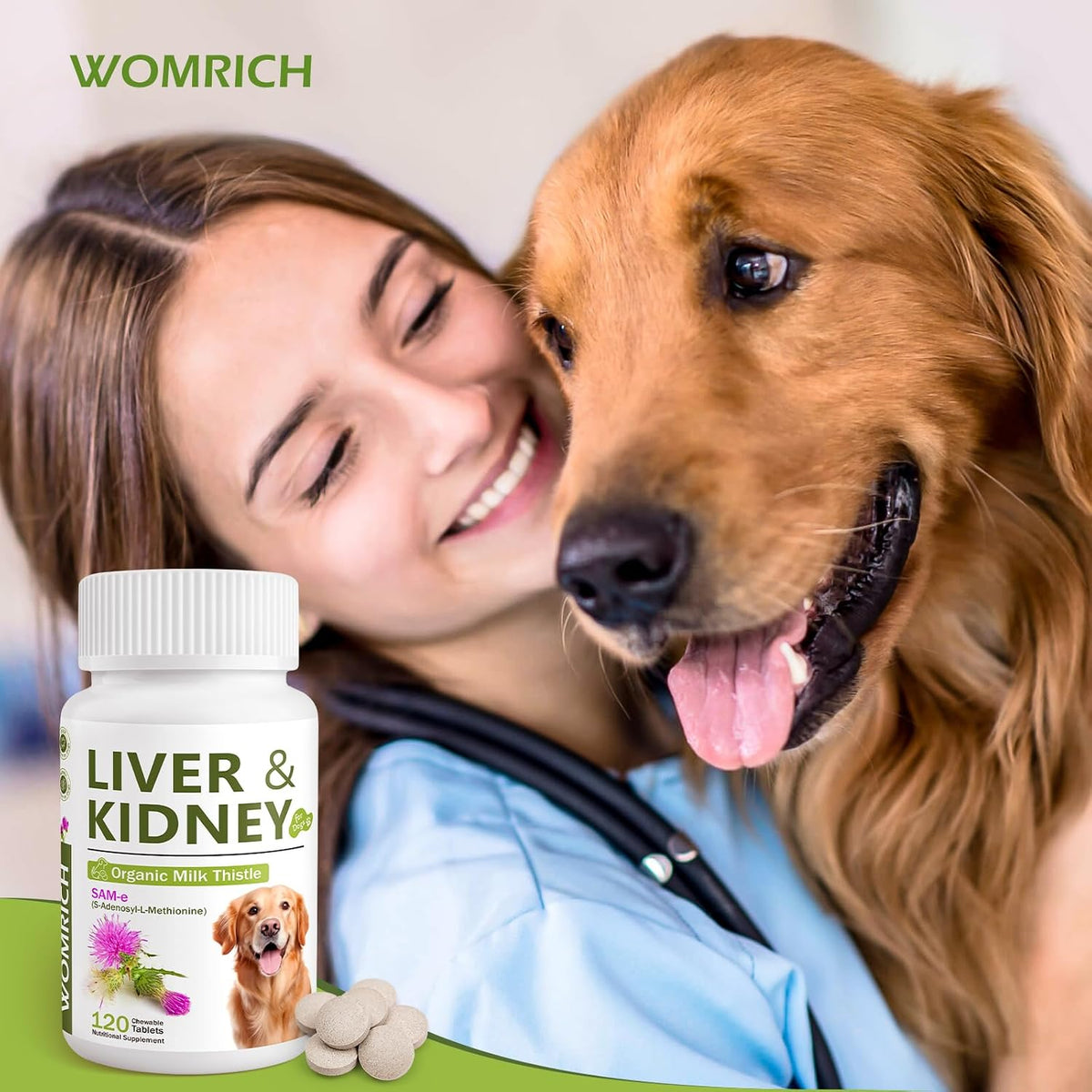 Milk Thistle & SAM-E for Dogs - Advanced Liver & Kidney Support with Silymarin, Detox Supplement - 120 Chewable Tablets - görsel 7