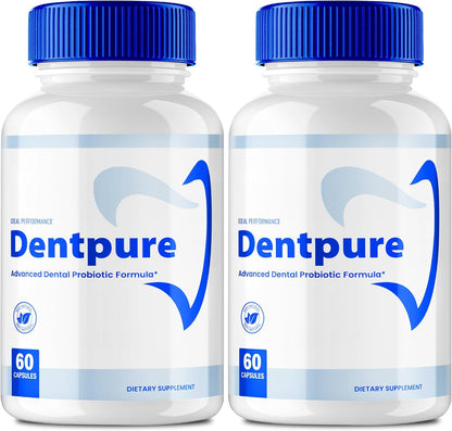 Dentpure Oral Probiotics for Teeth and Gums - Maximum Strength All-Natural Probiotic Capsules (2 Pack)