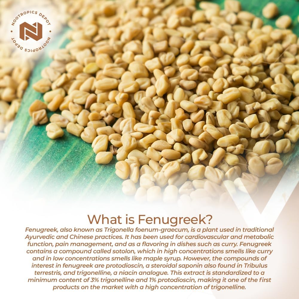 Nootropics Depot Fenugreek Extract Capsules (500mg, 60 capsules) - görsel 3