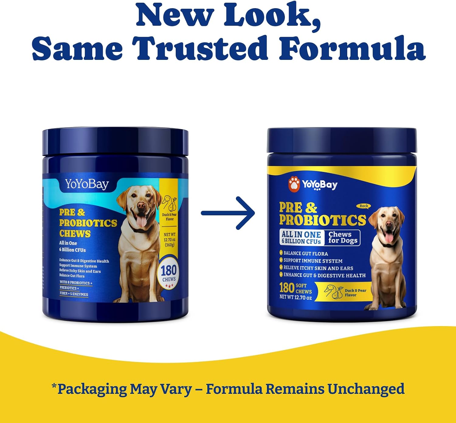 YoYoBay Probiotics for Dogs – Digestive Health, Immune Support, Itchy Skin Relief – Duck & Pear Flavour, 360 Chews (2 Pack) - görsel 2