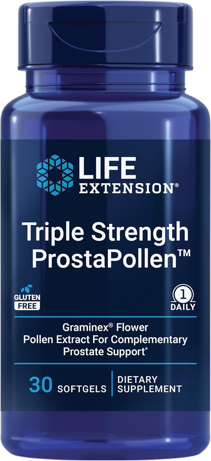 Life Extension Triple Strength ProstaPollen, Prostate Health, Flower Pollen Extract, Gluten-free, 30 Softgels - görsel 1