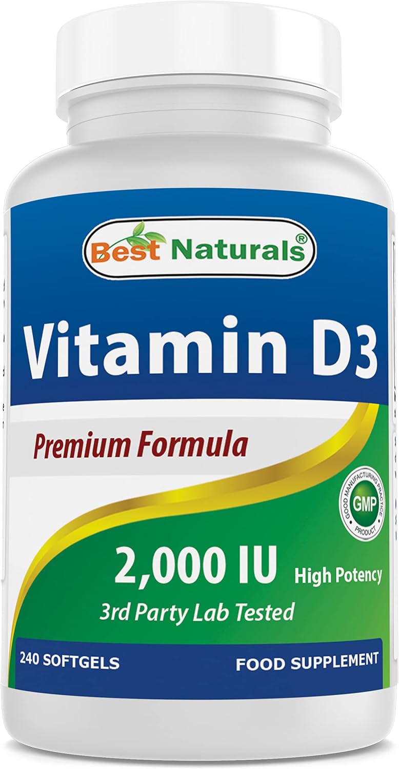 Best Naturals Vitamin D3 2000 IU 240 Softgels - görsel 1