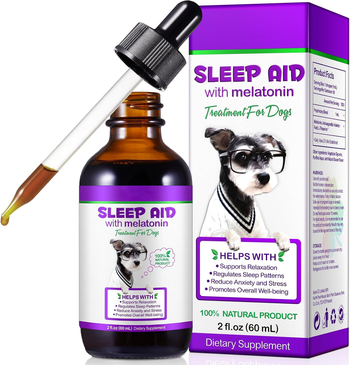 Onznoz Melatonin for Dogs - Liquid Supplement for Relaxation, Anxiety & Stress Relief - görsel 1