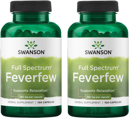 Swanson Feverfew 380mg – 200 Capsules (Twin Pack)