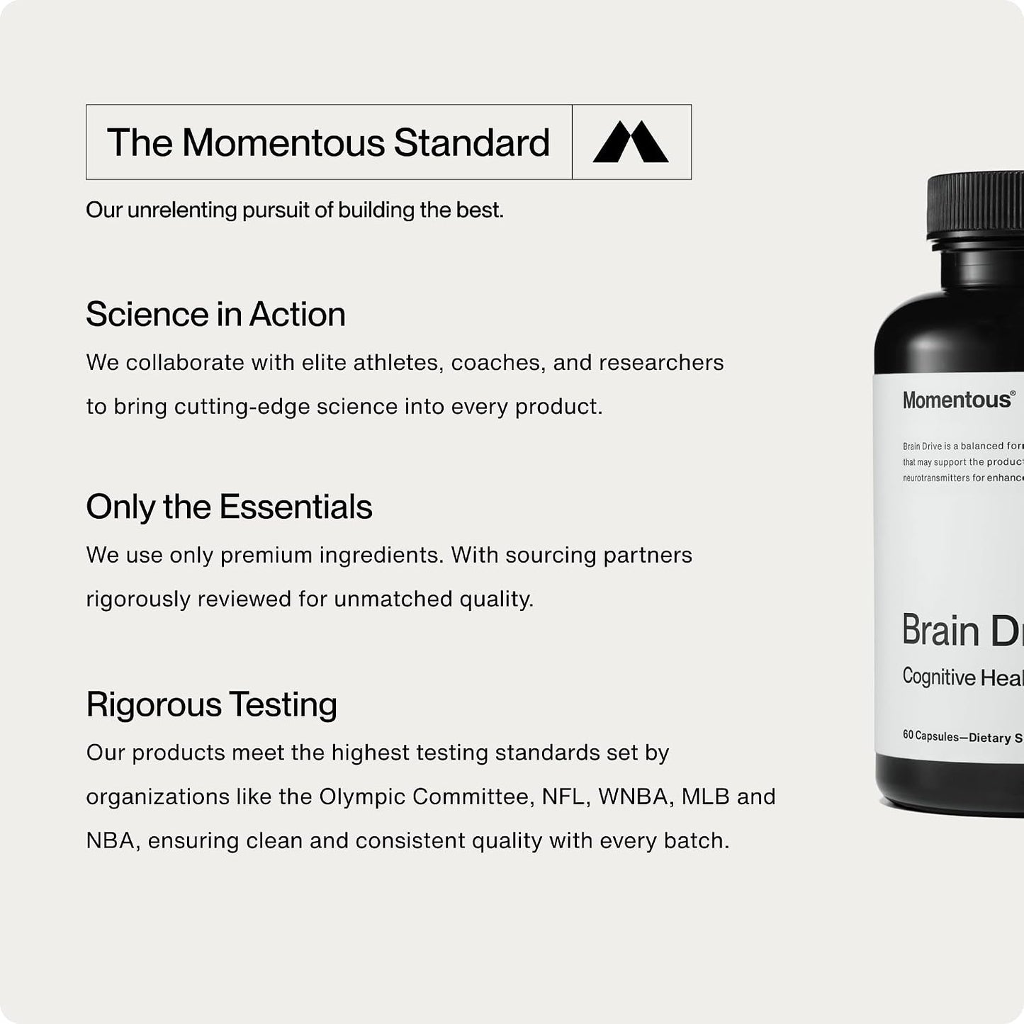 Momentous Brain Drive Nootropic Supplement – Memory & Focus Support, NSF Certified, 30 Servings - görsel 6