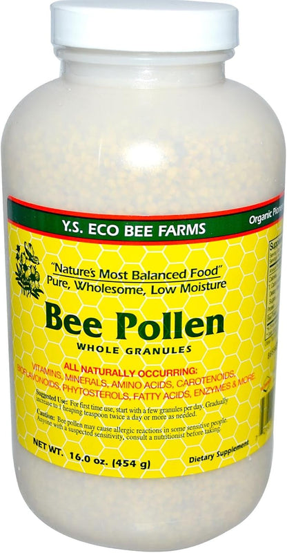 Bee Pollen - Low Moisture Whole Granules, YS Eco Bee Farms, 454g